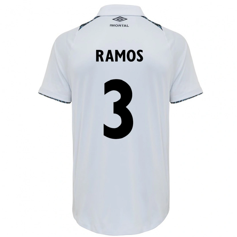 Danxen Homme Maillot João Ramos #3 Blanc Bleu Tenues Extérieur 2025/26 T-Shirt