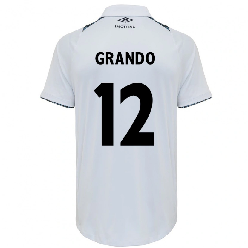 Danxen Homme Maillot Gabriel Grando #12 Blanc Bleu Tenues Extérieur 2025/26 T-Shirt