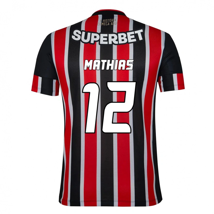Danxen Homme Maillot Leandro Mathias #12 Noir Rouge Tenues Extérieur 2025/26 T-Shirt