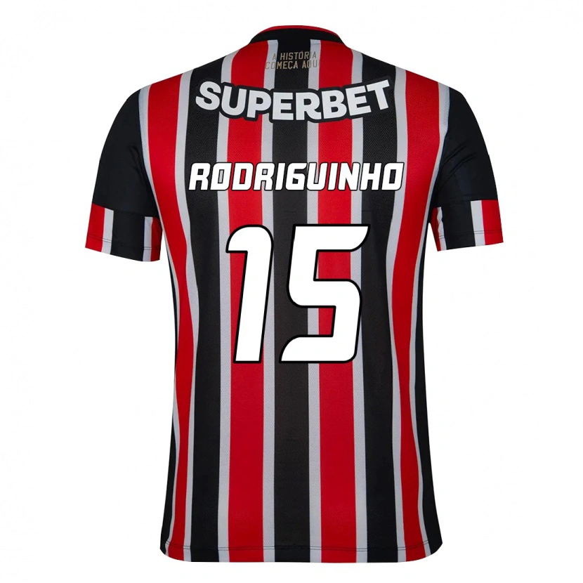 Danxen Homme Maillot Rodriguinho #15 Noir Rouge Tenues Extérieur 2025/26 T-Shirt