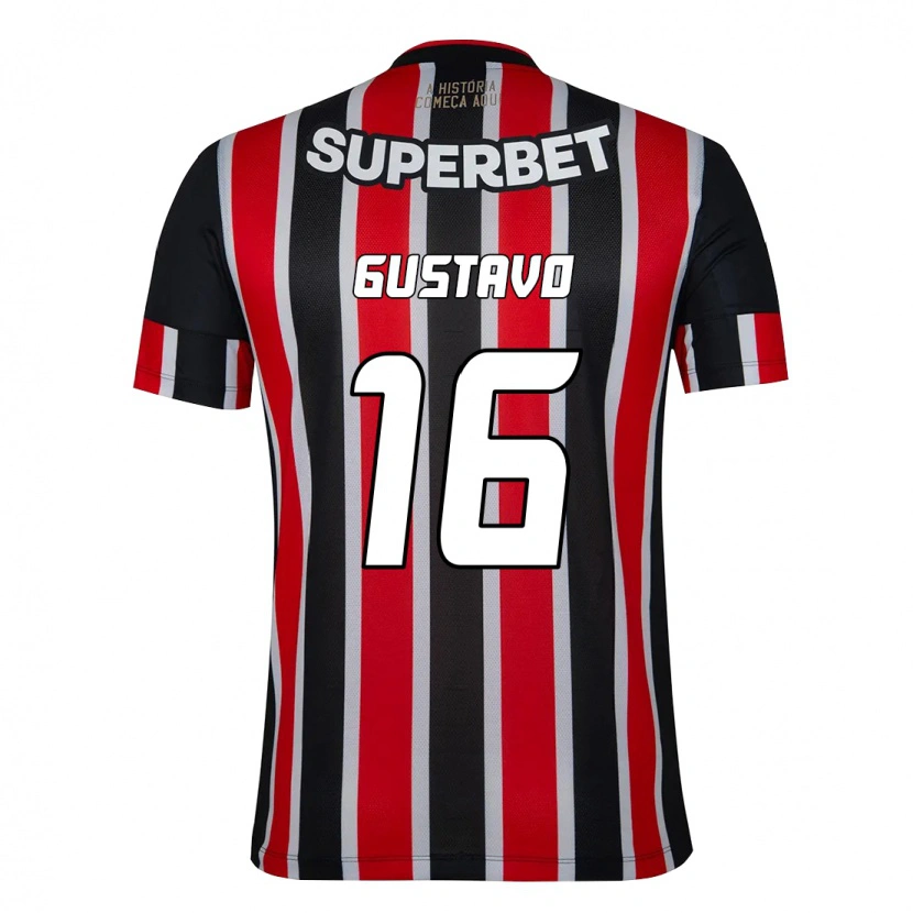 Danxen Homme Maillot Luiz Gustavo #16 Noir Rouge Tenues Extérieur 2025/26 T-Shirt