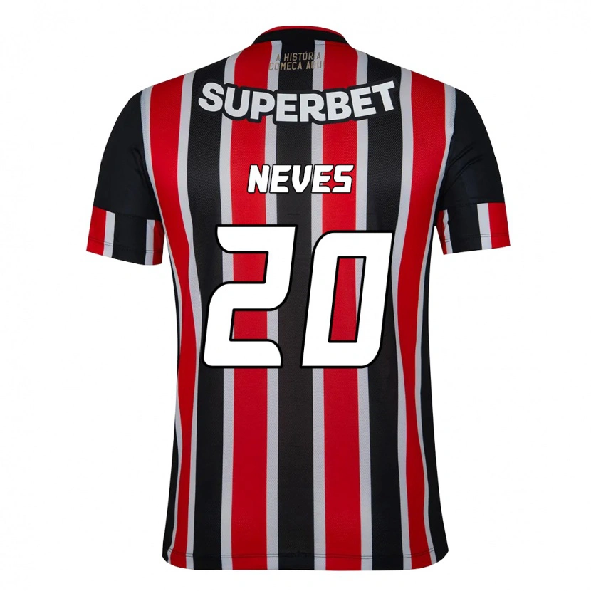 Danxen Homme Maillot Gabriel Neves #20 Noir Rouge Tenues Extérieur 2025/26 T-Shirt
