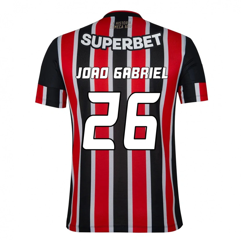 Danxen Homme Maillot João Gabriel #26 Noir Rouge Tenues Extérieur 2025/26 T-Shirt
