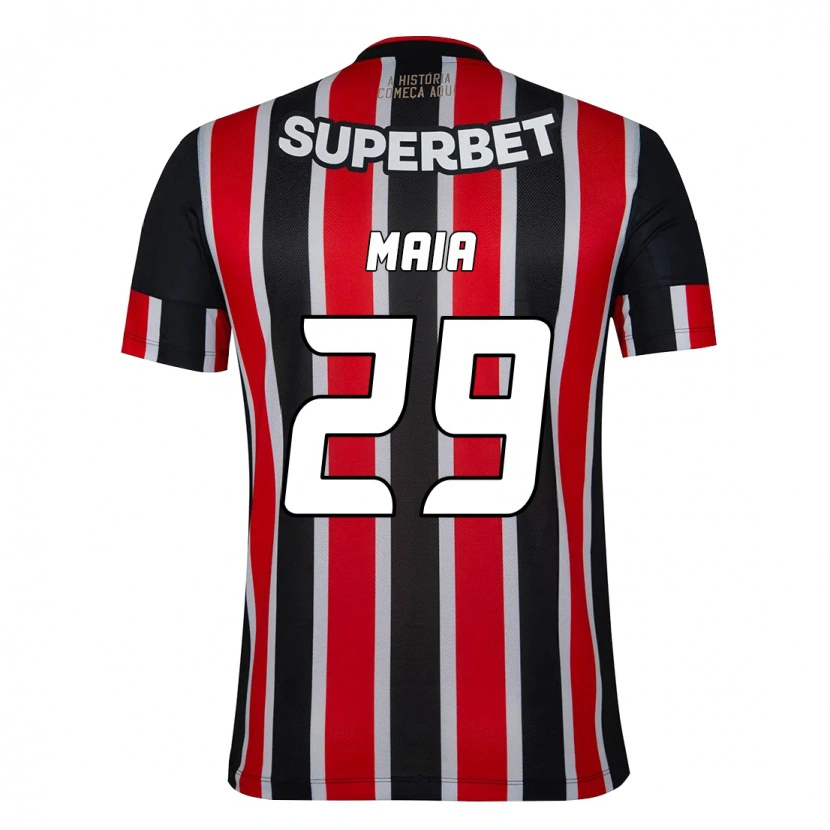 Danxen Homme Maillot Pablo Maia #29 Noir Rouge Tenues Extérieur 2025/26 T-Shirt