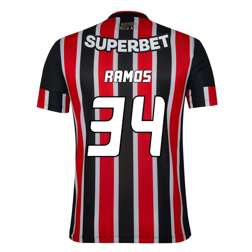 Danxen Homme Maillot Raí Ramos #34 Noir Rouge Tenues Extérieur 2025/26 T-Shirt