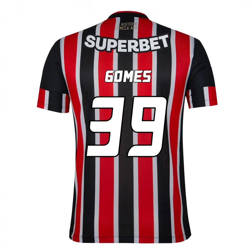 Danxen Homme Maillot William Gomes #39 Noir Rouge Tenues Extérieur 2025/26 T-Shirt