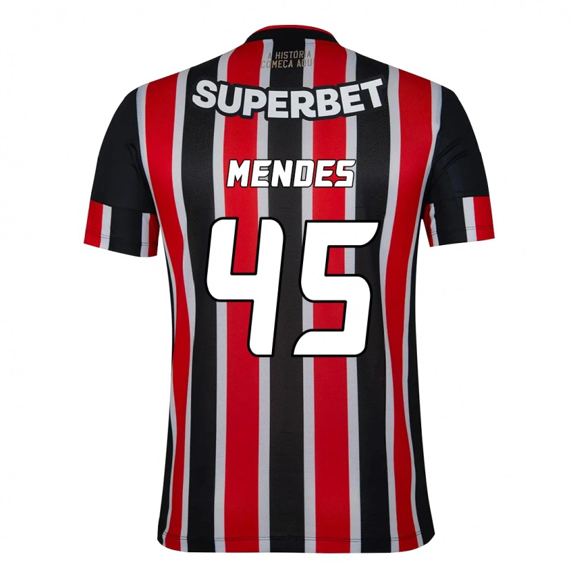 Danxen Homme Maillot Nathan Mendes #45 Noir Rouge Tenues Extérieur 2025/26 T-Shirt