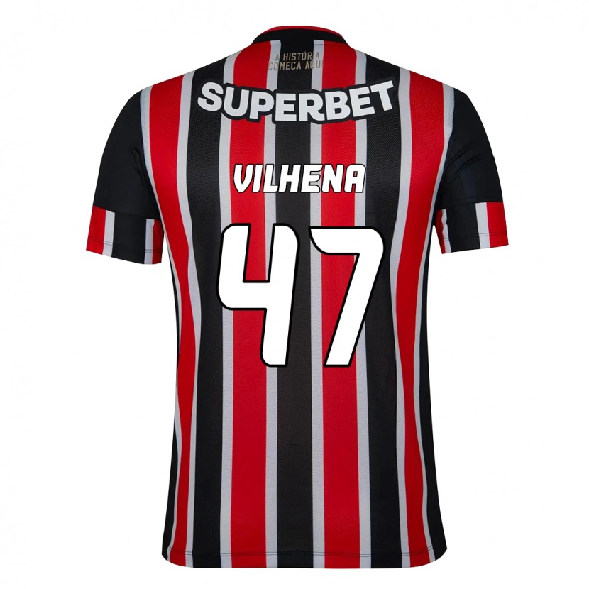 Danxen Homme Maillot Pedro Vilhena #47 Noir Rouge Tenues Extérieur 2025/26 T-Shirt