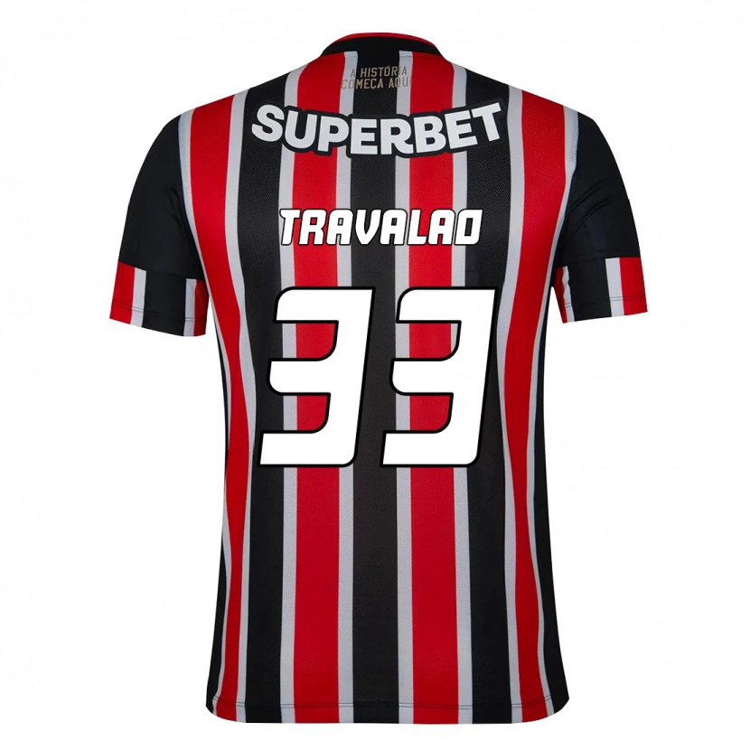Danxen Homme Maillot Rafa Travalão #33 Noir Rouge Tenues Extérieur 2025/26 T-Shirt