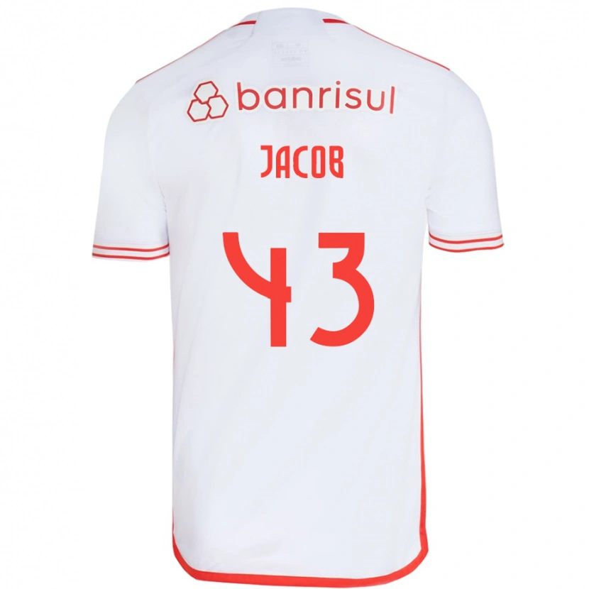 Danxen Homme Maillot Bernardo Jacob #43 Blanc Rouge Tenues Extérieur 2025/26 T-Shirt