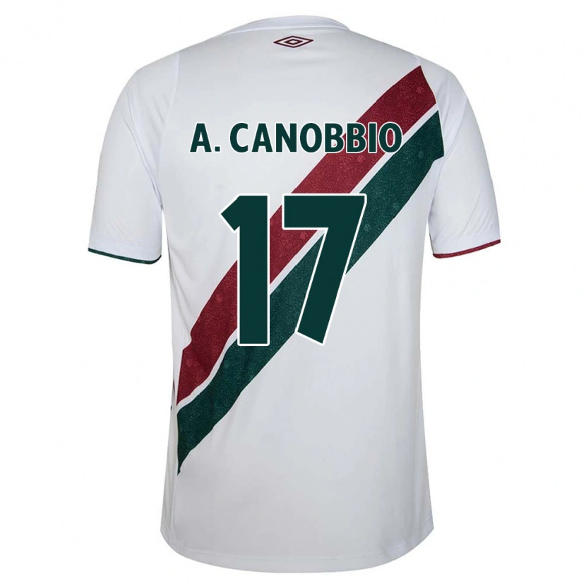 Danxen Homme Maillot Agustín Canobbio #17 Vert Bordeaux Blanc Tenues Extérieur 2025/26 T-Shirt