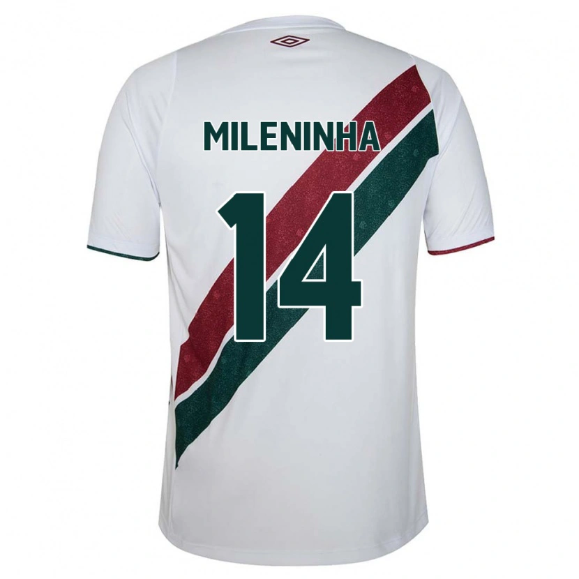 Danxen Homme Maillot Mileninha #14 Blanc Vert Bordeaux Tenues Extérieur 2025/26 T-Shirt