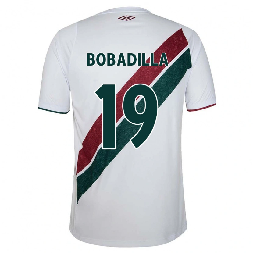 Danxen Homme Maillot Raul Bobadilla #19 Blanc Vert Bordeaux Tenues Extérieur 2025/26 T-Shirt
