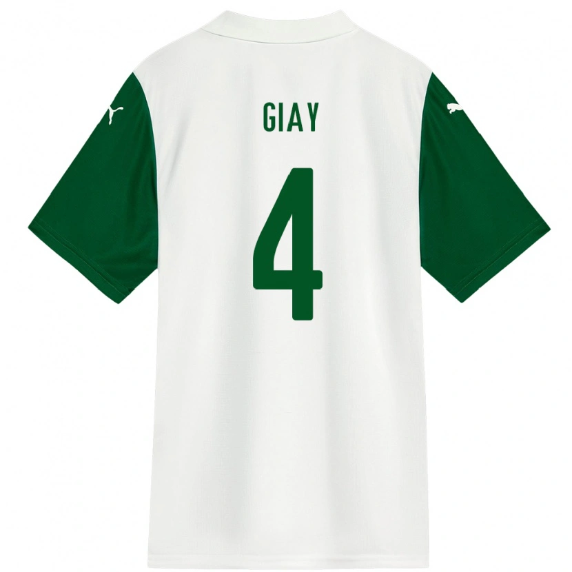 Danxen Homme Maillot Agustín Giay #4 Vert Blanc Tenues Extérieur 2025/26 T-Shirt