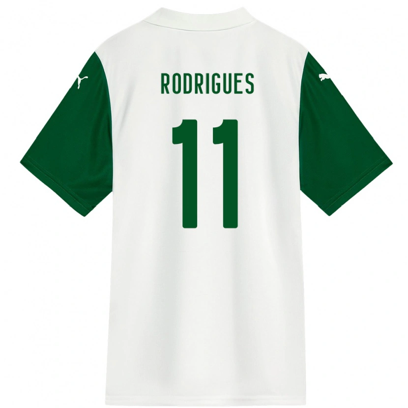Danxen Homme Maillot Bruno Rodrigues #11 Vert Blanc Tenues Extérieur 2025/26 T-Shirt