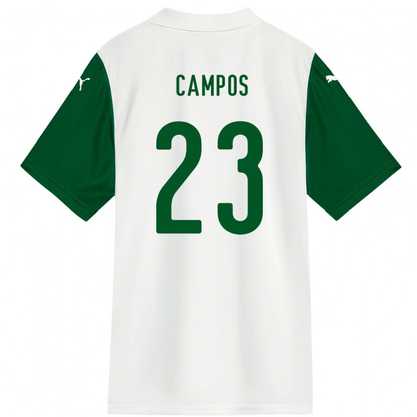 Danxen Homme Maillot Victor Campos #23 Blanc Vert Tenues Extérieur 2025/26 T-Shirt