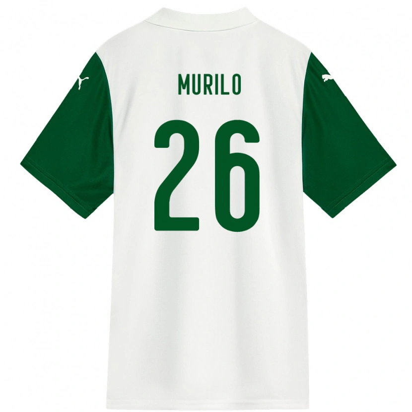 Danxen Homme Maillot Murilo #26 Blanc Vert Tenues Extérieur 2025/26 T-Shirt