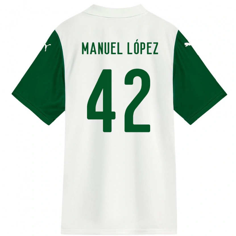 Danxen Homme Maillot José Manuel López #42 Vert Blanc Tenues Extérieur 2025/26 T-Shirt