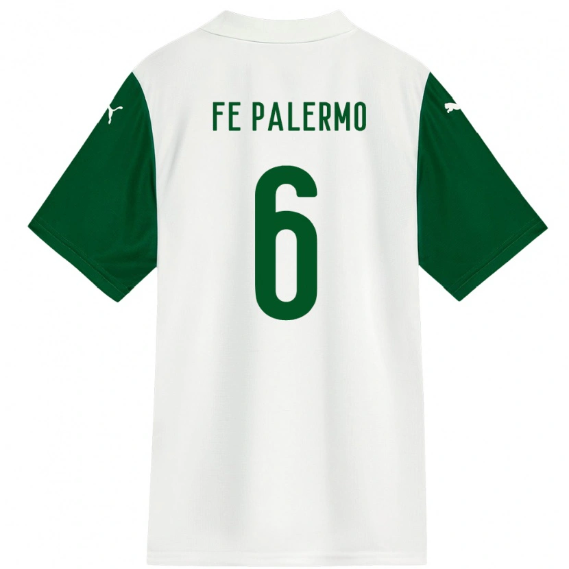 Danxen Homme Maillot Fe Palermo #6 Blanc Vert Tenues Extérieur 2025/26 T-Shirt