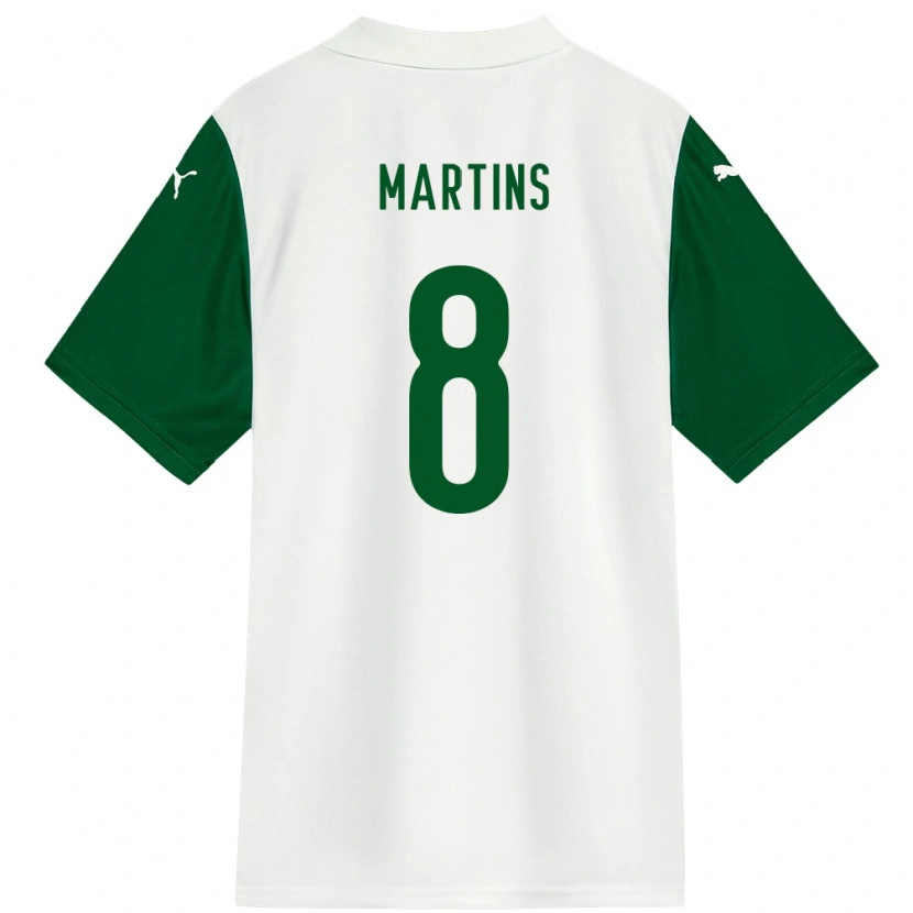 Danxen Homme Maillot Diany Martins #8 Blanc Vert Tenues Extérieur 2025/26 T-Shirt