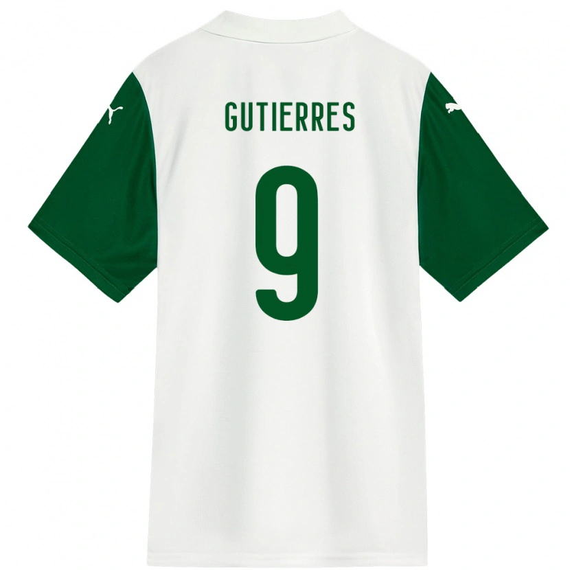Danxen Homme Maillot Amanda Gutierres #9 Blanc Vert Tenues Extérieur 2025/26 T-Shirt