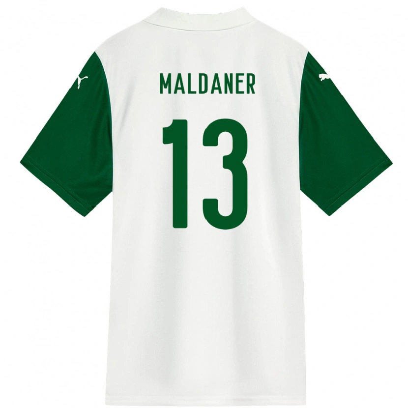 Danxen Homme Maillot Pati Maldaner #13 Vert Blanc Tenues Extérieur 2025/26 T-Shirt
