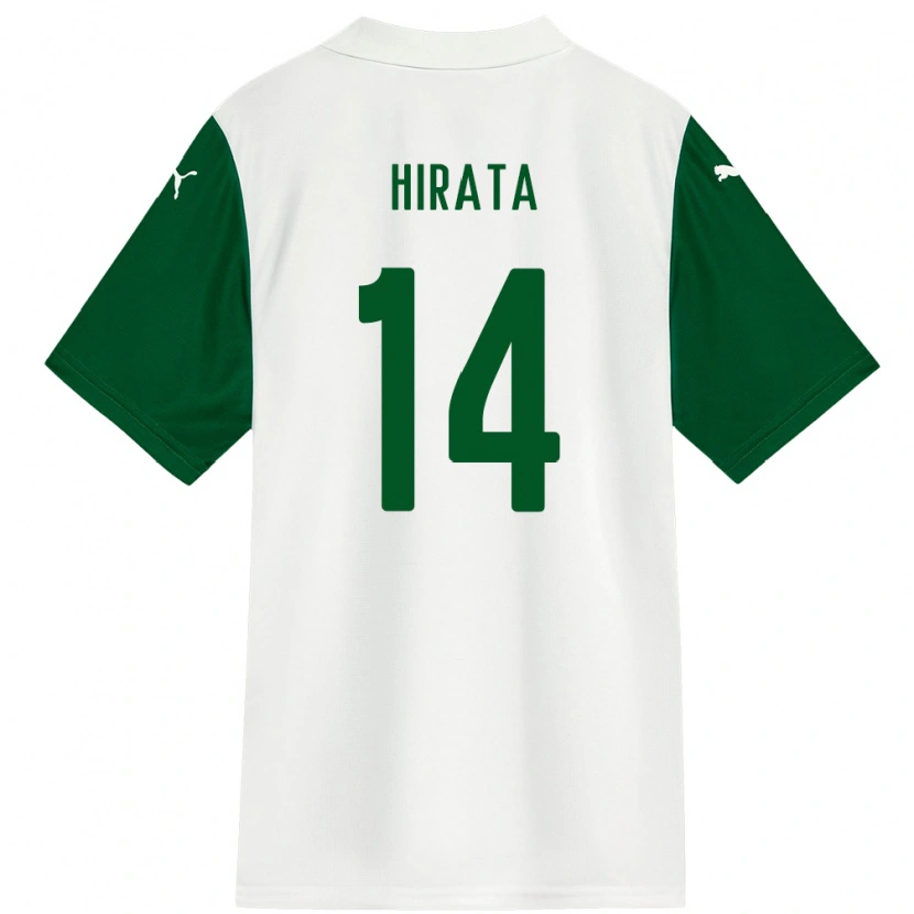 Danxen Homme Maillot Bruna Hirata #14 Blanc Vert Tenues Extérieur 2025/26 T-Shirt
