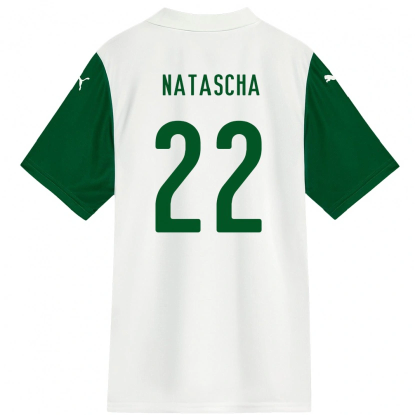 Danxen Homme Maillot Natascha #22 Blanc Vert Tenues Extérieur 2025/26 T-Shirt