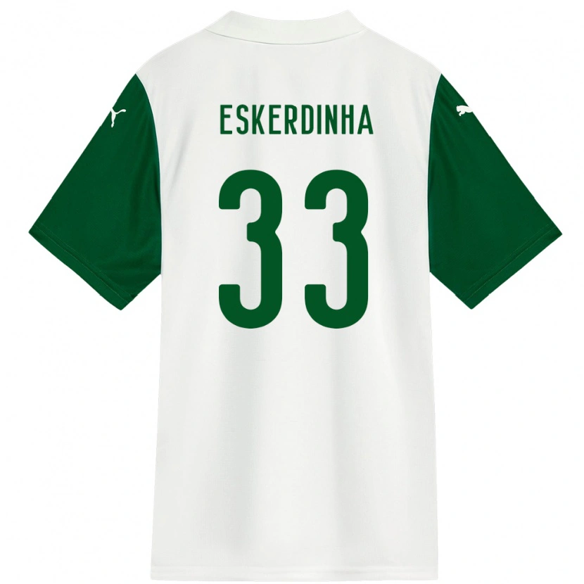 Danxen Homme Maillot Eskerdinha #33 Blanc Vert Tenues Extérieur 2025/26 T-Shirt