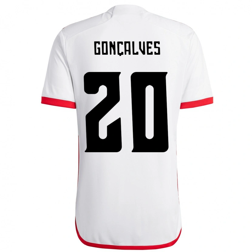 Danxen Homme Maillot Matheus Gonçalves #20 Rouge Noir Tenues Extérieur 2025/26 T-Shirt