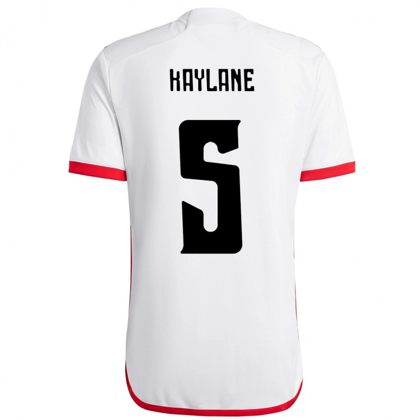 Danxen Homme Maillot Kaylane #5 Blanc Rouge Tenues Extérieur 2025/26 T-Shirt