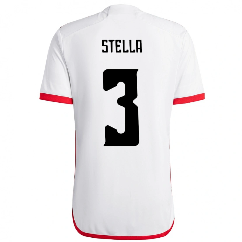 Danxen Homme Maillot Stella #3 Blanc Rouge Tenues Extérieur 2025/26 T-Shirt