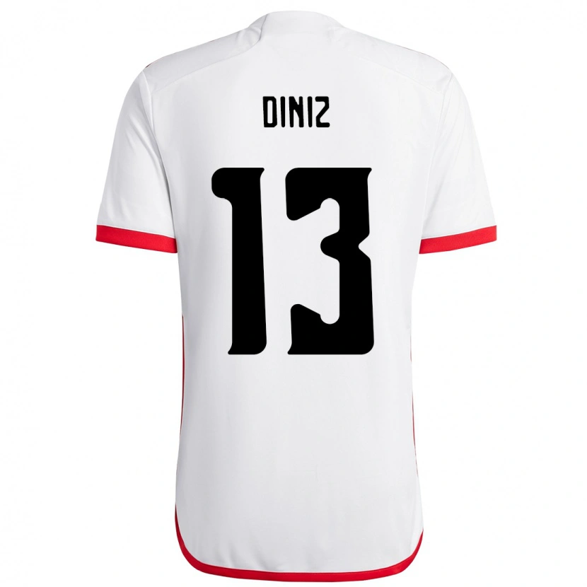 Danxen Homme Maillot Renata Diniz #13 Blanc Rouge Tenues Extérieur 2025/26 T-Shirt