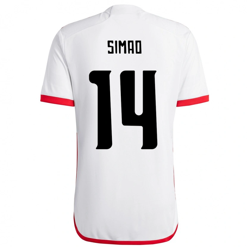 Danxen Homme Maillot Samhia Simao #14 Blanc Rouge Tenues Extérieur 2025/26 T-Shirt