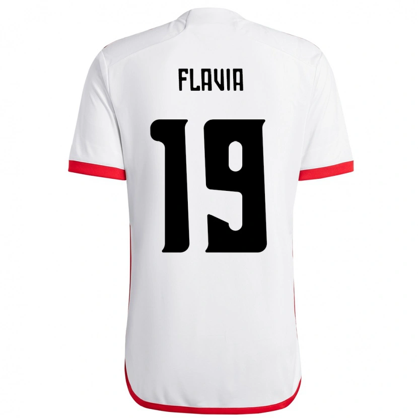 Danxen Homme Maillot Flavia #19 Blanc Rouge Tenues Extérieur 2025/26 T-Shirt