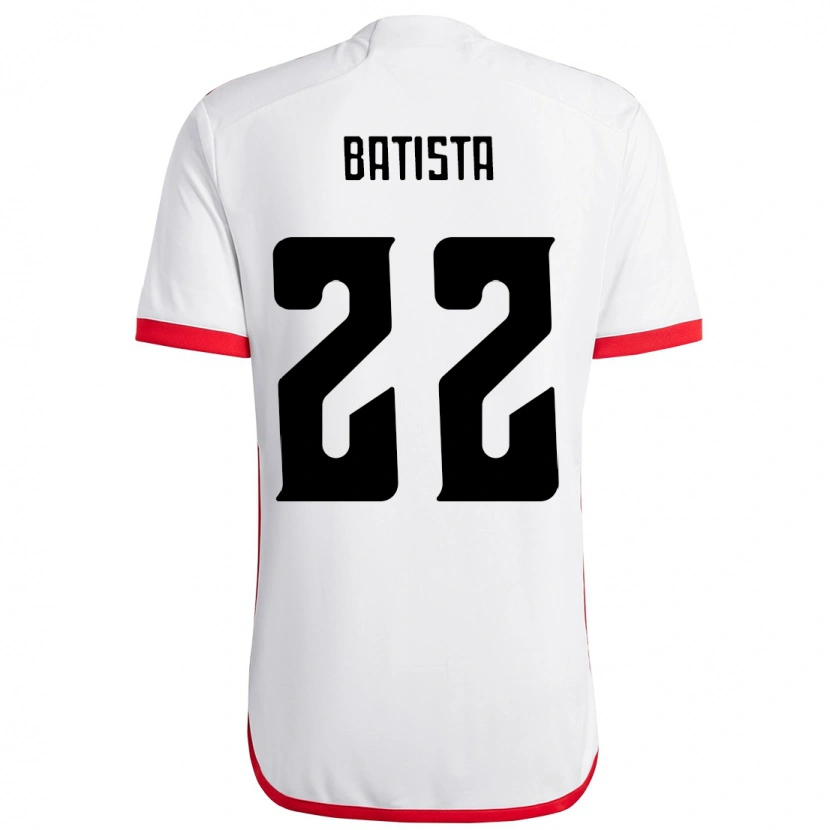 Danxen Homme Maillot Gabriel Batista #22 Blanc Rouge Tenues Extérieur 2025/26 T-Shirt