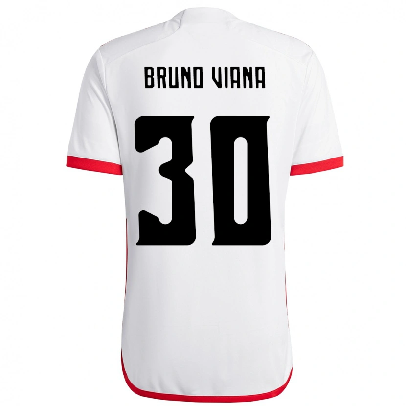 Danxen Homme Maillot Bruno Viana #30 Blanc Rouge Tenues Extérieur 2025/26 T-Shirt