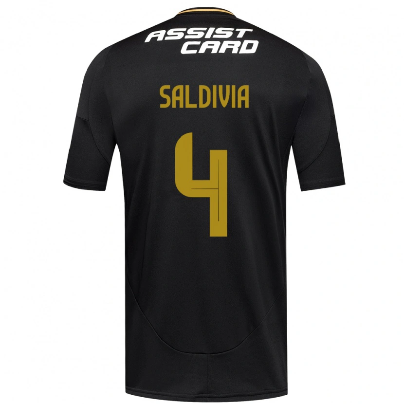 Danxen Homme Maillot Alan Saldivia #4 Noir Blanc Jaune Tenues Extérieur 2025/26 T-Shirt