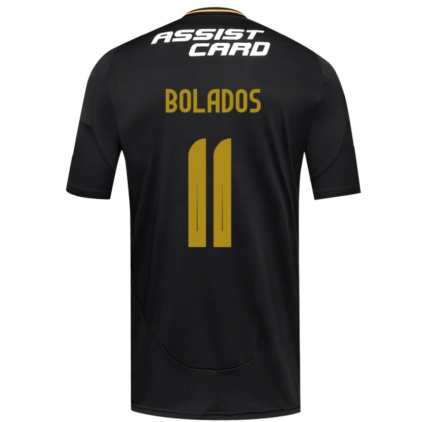 Danxen Homme Maillot Marcos Bolados #11 Noir Blanc Jaune Tenues Extérieur 2025/26 T-Shirt