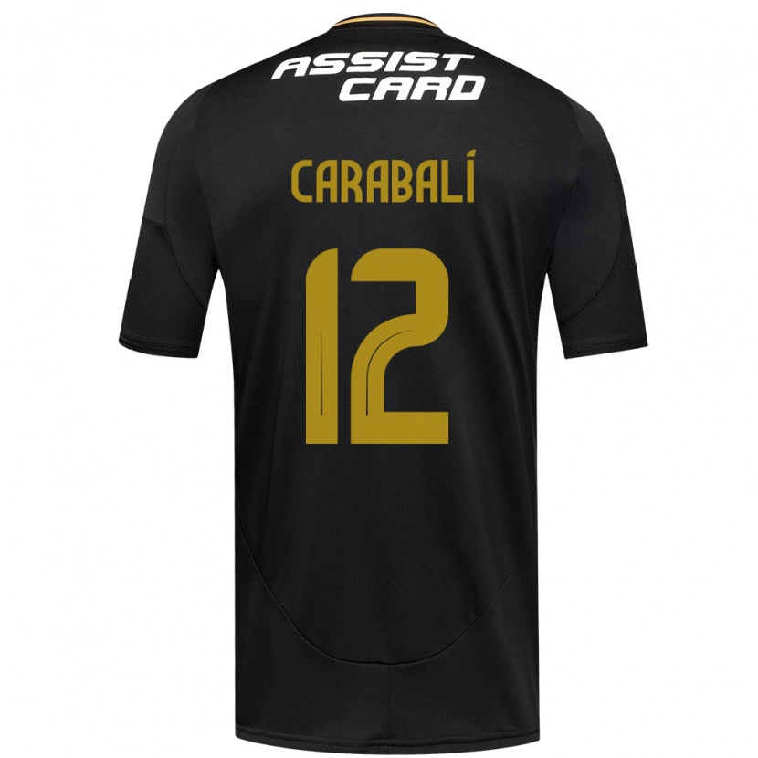 Danxen Homme Maillot Omar Carabalí #12 Noir Blanc Jaune Tenues Extérieur 2025/26 T-Shirt