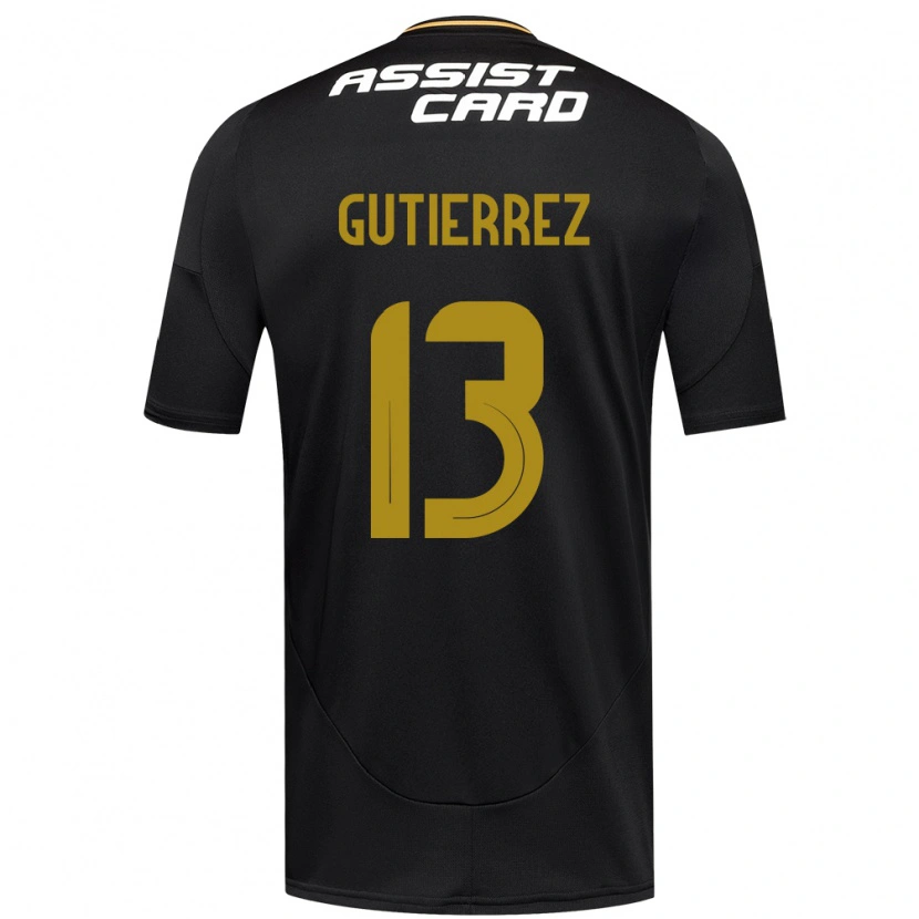 Danxen Homme Maillot Bruno Gutiérrez #13 Noir Blanc Jaune Tenues Extérieur 2025/26 T-Shirt