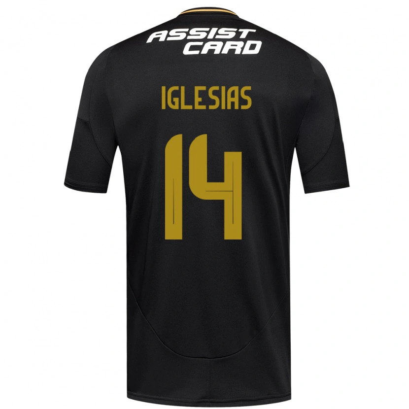 Danxen Homme Maillot Luciano Iglesias #14 Noir Blanc Jaune Tenues Extérieur 2025/26 T-Shirt