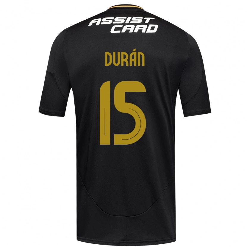 Danxen Homme Maillot José Durán #15 Noir Blanc Jaune Tenues Extérieur 2025/26 T-Shirt
