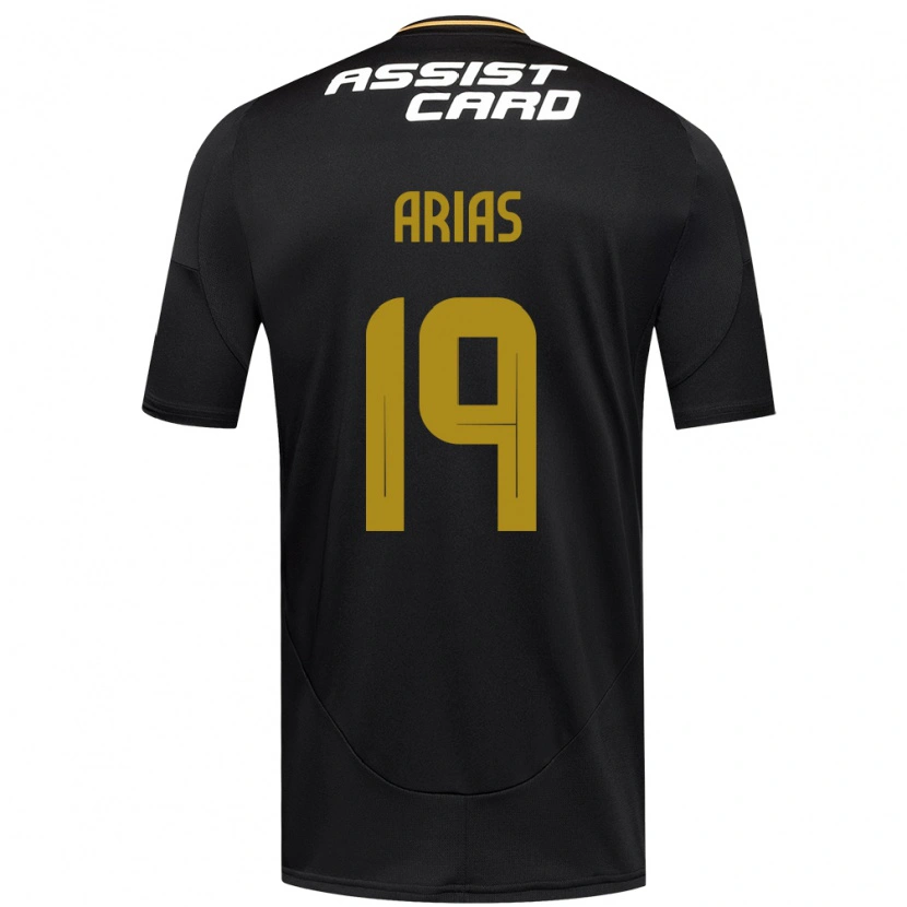 Danxen Homme Maillot Bastián Arias #19 Noir Blanc Jaune Tenues Extérieur 2025/26 T-Shirt