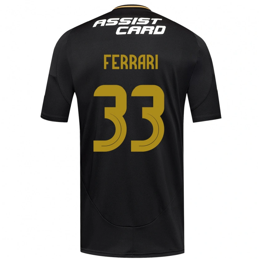 Danxen Homme Maillot Matías Ferrari #33 Noir Blanc Jaune Tenues Extérieur 2025/26 T-Shirt