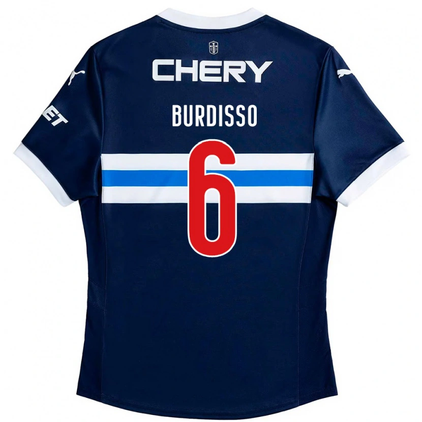 Danxen Homme Maillot Guillermo Burdisso #6 Bleu Royal Blanc Tenues Extérieur 2025/26 T-Shirt