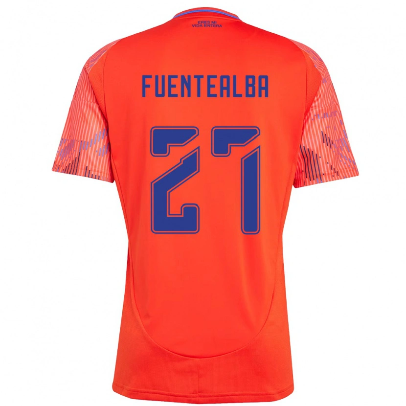 Danxen Homme Maillot Jeison Fuentealba #27 Orange Rouge Tenues Extérieur 2025/26 T-Shirt