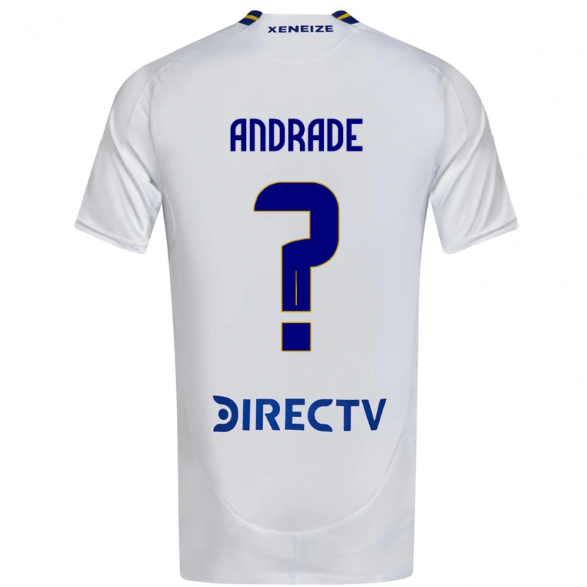 Danxen Homme Maillot Luka Andrade #0 Blanc Bleu Tenues Extérieur 2025/26 T-Shirt