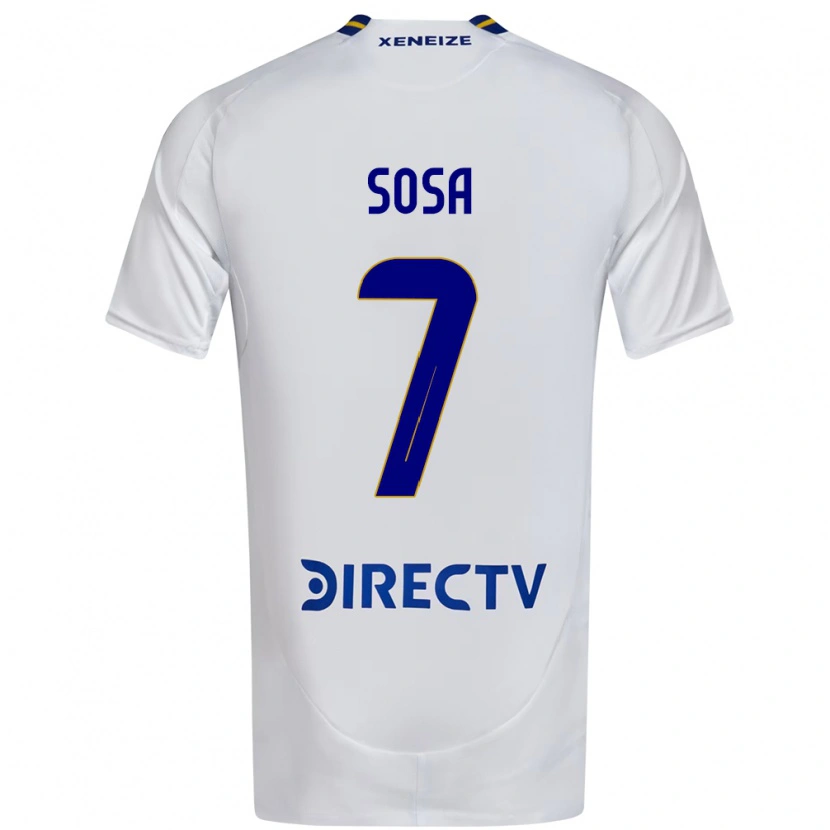 Danxen Homme Maillot Elián Sosa #7 Blanc Bleu Tenues Extérieur 2025/26 T-Shirt