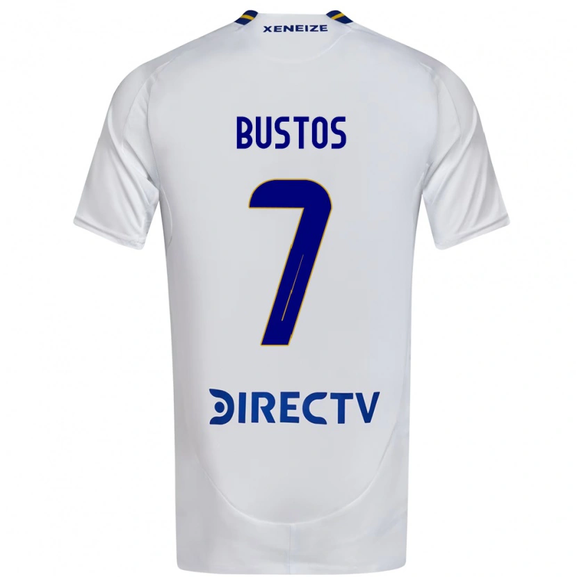 Danxen Homme Maillot Tomás Bustos #7 Blanc Bleu Tenues Extérieur 2025/26 T-Shirt